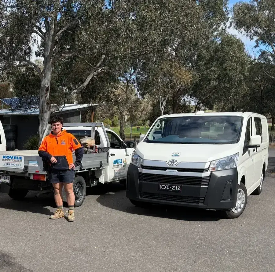 Nick Kovac with the Kovele Plumbing fleet